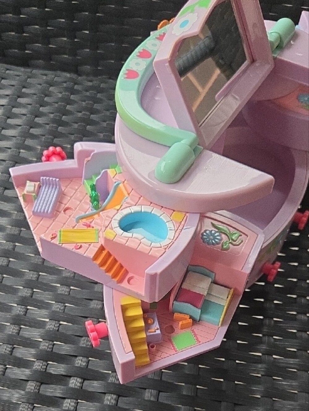 ✨🌸1991 VTG Bluebird Polly Pocket Pullout Playhouse Jewelry Box Compact Only 🌸✨ - Picture 12 of 15